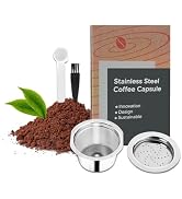 FOVNOT Stainless Steel Coffee Capsules, Reusable Espresso Capsules for K Fee Pods Refillable Coff...