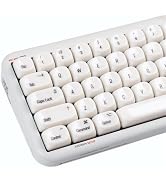 COOMICKEY 140 Keys White PBT Keycaps MOA Profile Keycap Set Minimalist White Mac Style Custom Cut...