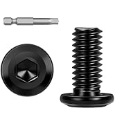 30 PCS M6 x 16mm Flat Head Socket Cap Screws Bolts, Flat Round Head Furniture Allen Bolts, Stainl...
