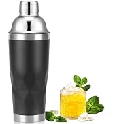 20 oz Cocktail Shaker, Martini Shaker Drink Mixer with Built-In Strainer, Stainless Steel Shakers...