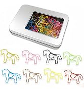 Haowuliao 50 Horse Paper Clips, Western Horse Gifts for Women, Western Office School Supplies Des...