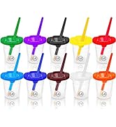 Paint Cups – Paint Containers with Lids, 10 Pack No Spill Paint Cups for Kids Including Toddler P...