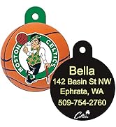 GoTags Personalized Engraved NBA Dog Tags, Round Shape Pet ID Tags
