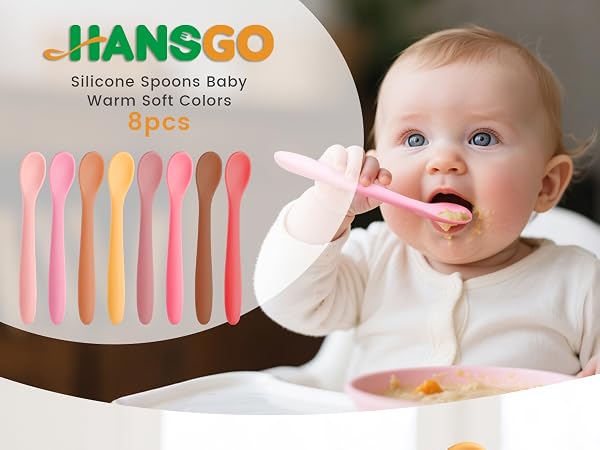 8PCS Silicone Feeding Spoons