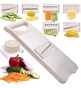 NACOLUS 6-Blade Mandoline Slicer with Slide-On Hand Guard - Vegetable Slicer, Potato/Onion/Garlic...