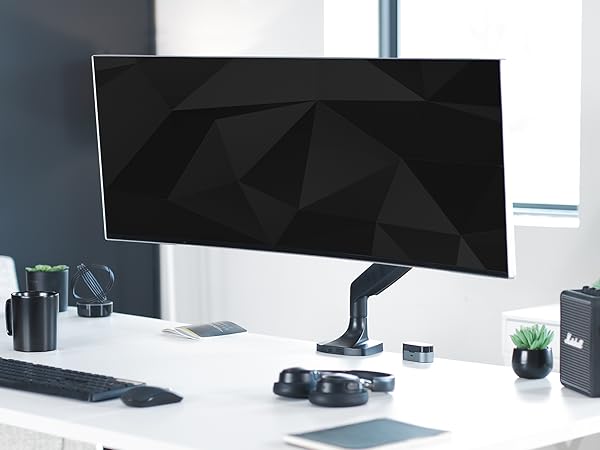 Pneumatic Arm Ultrawide Monitor Desk Mount