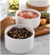 Kamenstein Cork and Ceramic 3 Piece Stackable Salt and Pepper Cellar For Countertop Space Saving;...