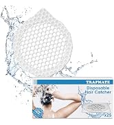 TRAPMATE 25 Packs Disposable Shower Drain Hair Catcher, 3.5" Mesh Stickers Drain Hair Catcher, An...
