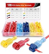 Nilight - 50004R 120 Pcs/60 Pairs Quick Splice Wire Terminals T-Tap Self-stripping with Nylon Ful...