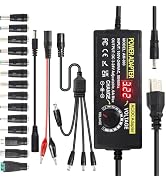 3~24V 6A Adjustable Power Supply Universal 144W 100V-240V AC to DC Power Adapter with Polarity Co...