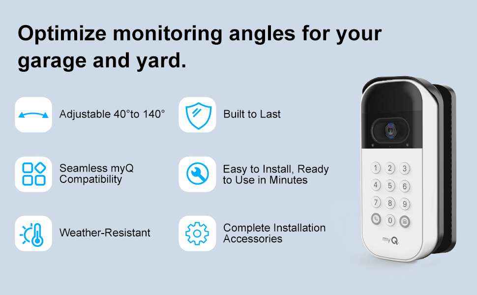 Optimize monitoring angles for your garage and yard.