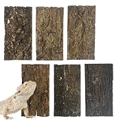 Apatal Natural Reptile Cork Bark Bedding Bearded Dragon Climbing Wall Mat 6PCS Cork Wood for Terr...