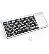 SOPPY Multi-Device Wireless Keyboard with Numeric Touchpad, Mini Bluetooth Keyboard, Stainless St...