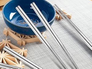 10 Pairs Silver Chopsticks Set