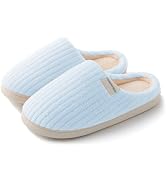 HUXMEYSON Slippers for Women, Warm Memory Foam Comfy House Slippers with Anti-Skid Rubber Sole fo...