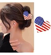 1PCS Independence Day Hair Claw Clips 4th of July Patriotic Hair Clips Red Blue White USA Flag He...