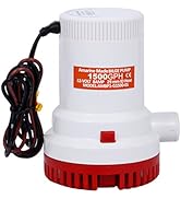 Amarine Made 1500GPH 12V Boat Marine Plumbing Electric Bilge Pump Non Automatic Discharge for Mar...