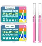 Kingbzis 120 PCS Interdental Brushes,Braces Brush for Cleaner Bristles 360° Bendable Between Teet...