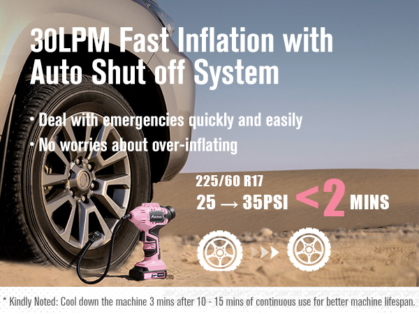 Cordless Tire Inflator - Fast Inflation