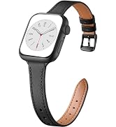 Charlam Slim Leather Band Compatible with Apple Watch Band 40mm 38mm 41mm 42mm 44mm 45mm 49mm Wom...