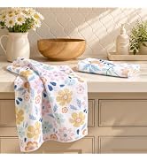 Homaxy Waffle Kitchen Tea Towels-2 Pack, 16" x 28", Pastel Petal | Ultra-Absorbent,Microfiber, Li...