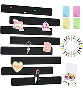 Vuzvuv 8 pcs Bulletin Board Bar Strips with 50 Pushpins & 10 Wooden Clip pins,Self Adhesive Cork ...
