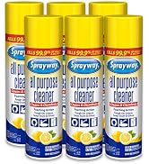 Sprayway All Purpose Cleaner Foaming Spray | Lemon Scent | 19oz | 6 Pack | Disinfectant & Multi-S...