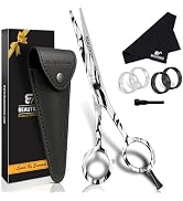 BEAUTICONE Hair Cutting Scissors - High Carbon SS 6.5" Professional Barber-Grade Salon Shears w...