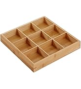 HAOHIZE Wooden Sorting Tray Grid Display, Divided Wooden Tray Multi Compartments Serving Tray for...