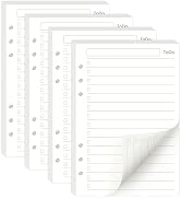 EUSOAR A5 Refill Paper, 180 Sheets/360 Pages 5.5"x8.3" 6-Hole Punched Undated To Do List Loose Le...