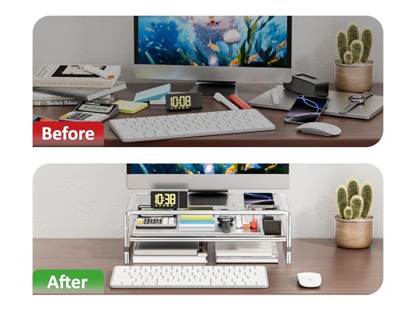 Egchi Clear Acrylic Monitor Stand Riser