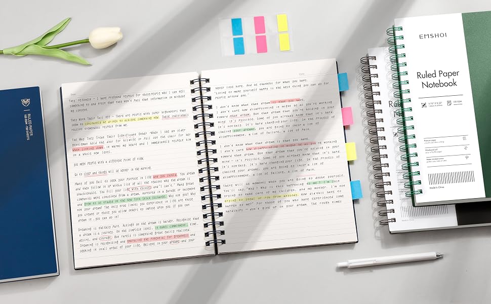 b5 spiral bound notebook college ruled lined journal composition books work writing note taking