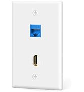 VCE 2-Port HDMI Ethernet Wall Plate UL Listed, 4K HDMI and CAT6 Wall Jack | UL Listed for Safety,...