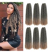 Blonde Passion Twist Hair 18inch 6 Packs Ombre Blonde Water Wave Crochet for Passion Twists Long ...
