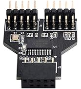 chenyang USB 2.0 Front Panel Header 9Pin/10Pin 1 to 2 HUB 9Pin/10Pin Mainboard Header Extension C...