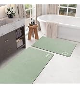 2 Piece Bathroom Rugs Mat Set - Quick Dry Diatomaceous Earth Bath Mat for Bathroom Non-Slip Bath ...