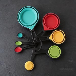 Collapsible Silicone Measuring Cups & Spoons Set