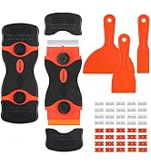 ValueMax 2-Pack Razor Blade Scrapers with 10Pcs Plastic Blades, 10Pcs Metal Blades and 3-Pack Pla...