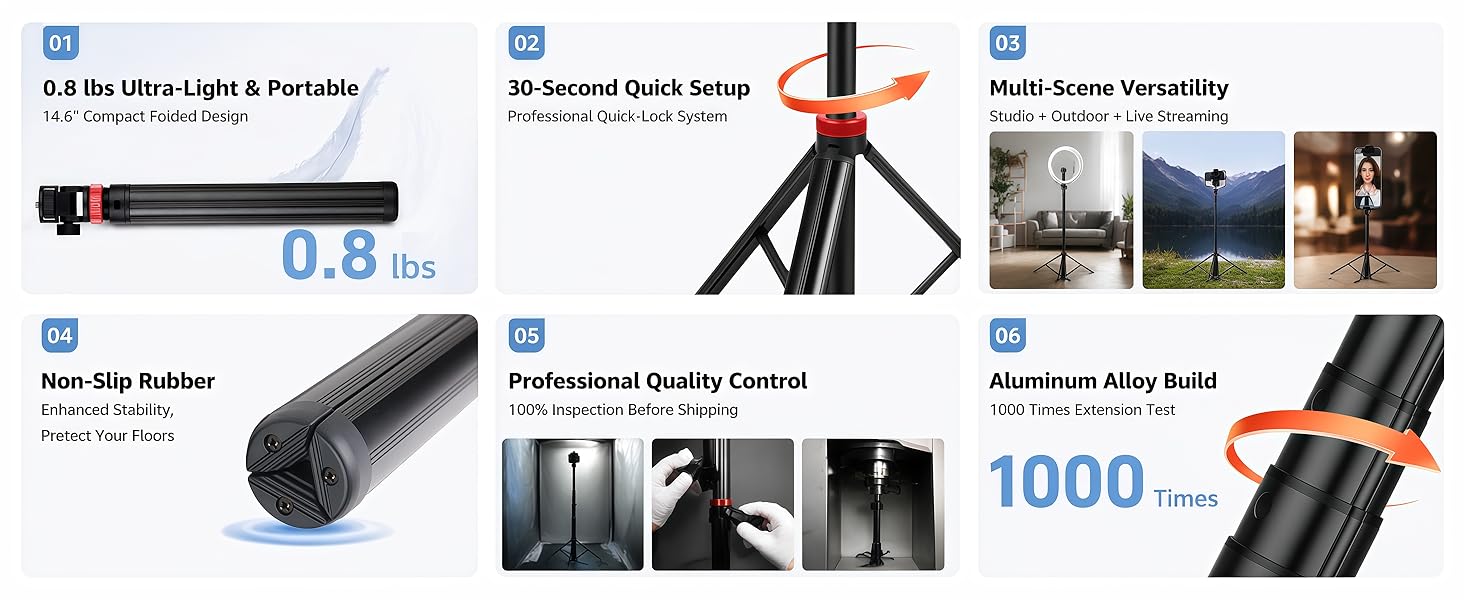 tripod camera photography light stand phone mount adjustable portable aluminum professional