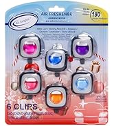 Air Jungles Car Air Fresheners Clip 6 Ct, Variety Pack Vent Clips, 4ml Each, Long Lasting Up to 1...