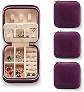 ZPROW Plush Velvet Travel Jewelry Case, Travel Jewelry Organizer, Jewelry Travel Case