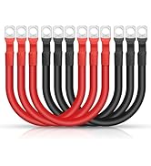 Linkstyle 6PCS 2 AWG Battery Cables, 12 Inch 30CM Pure Copper Power Inverter Wire with 5/16" Lugs...