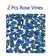 BLEUM CADE 2Pcs 16.4Ft Flower Garland Artificial Rose Vines for Bedroom, Cute Fake Hanging Flower...