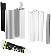 3" Chrome Frameless Shower Door Handle with Metal Strike, U Channel Door Frame with Clear Polycar...