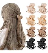 CHLINS 8 Pack Small Claw Clips 1.8 Inch, Matte Medium Hair Clips for Women and Girls, Non-Slip St...