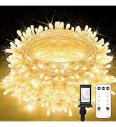 suddus Indoor Christmas Lights with Remote, Warm White String Lights Plug in with Timer, 33ft 100...