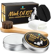 Feilove 4-in-1 Mink Oil Leather Conditioner and Cleaner 3.52 oz - Premium Waterproof Formula for ...