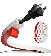 39" Silicone Cord Hider for 1 Cord, Self-Adhesive Side Buckle Wall Cord Cover, Flexible Cable Rac...