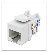 FGB Cat6 Keystone Jacks and Punch Down Stand Slim Profile Ethernet Keystone Coupler White