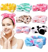 UMIKU 8 Pack Spa Headband for Women, Facial Makeup Headband Soft Coral Fleece Cosmetic Headband f...